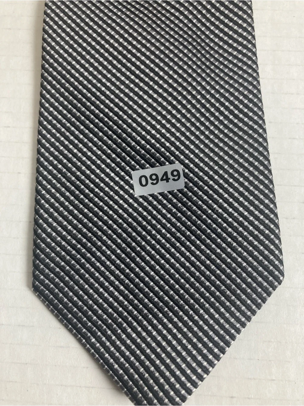 Brooks Brothers 346 Tie Black and Silver Micro-Check Silk Made in USA